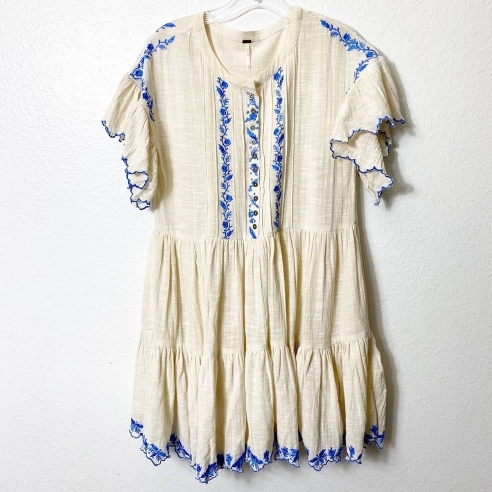 Free People Santiago Embroidered Mini Endless Summer Dress Sz S